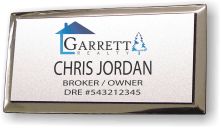 (image for) Garrett Realty Silver Executive Badge, 2 Title Lines